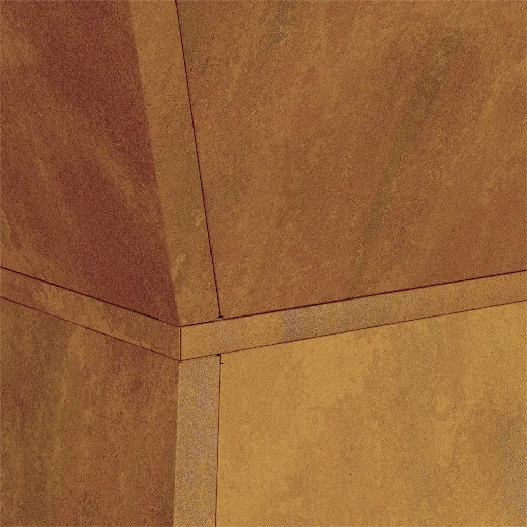 Fioriera a colonna da esterno dal design contemporaneo 35 x 35 x 73 cm in acciaio patinato argento 02_0052408