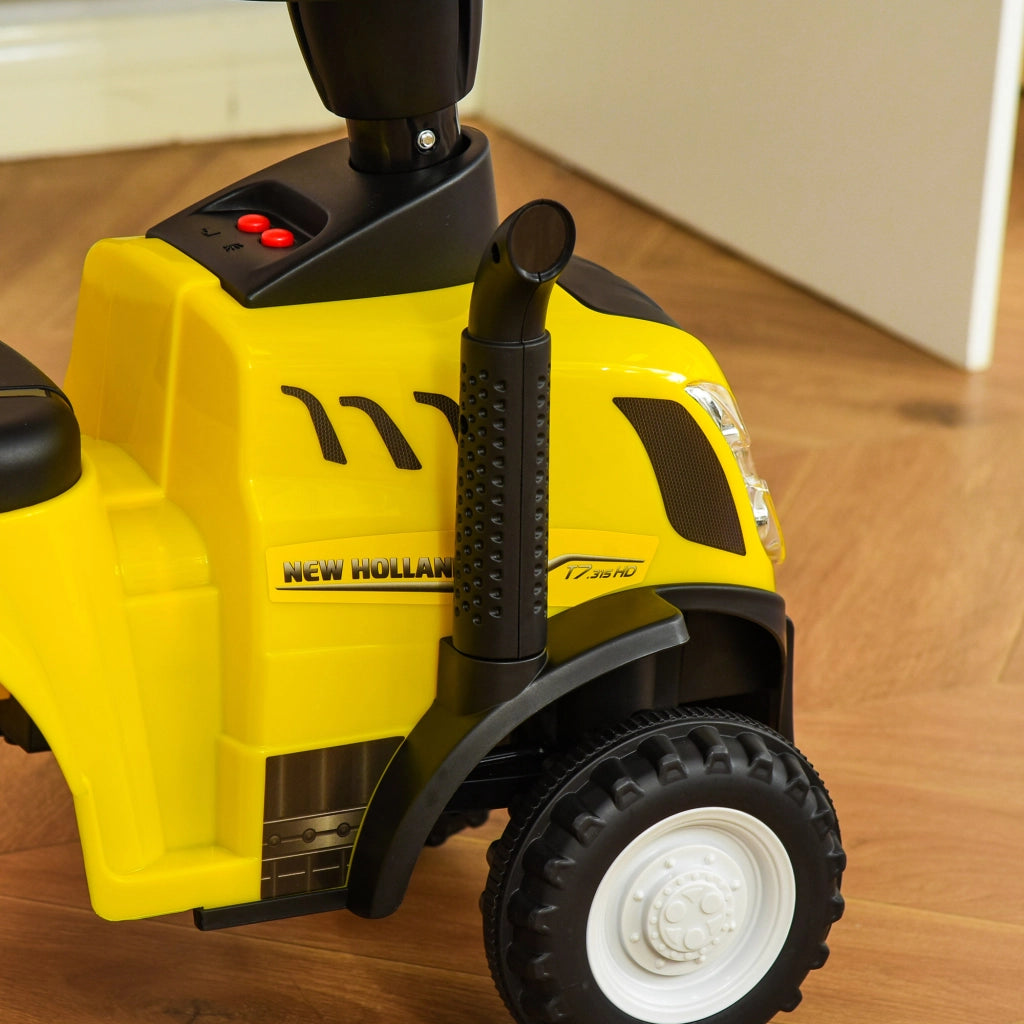 Tractor Correpasillos per Bambini con Rimorchio Estraibile ¨C zephmum ¨C Giallo 91x29x44 cm