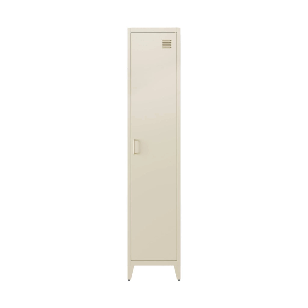 Set di 3 armadi camera industriale, 4 vani, beige