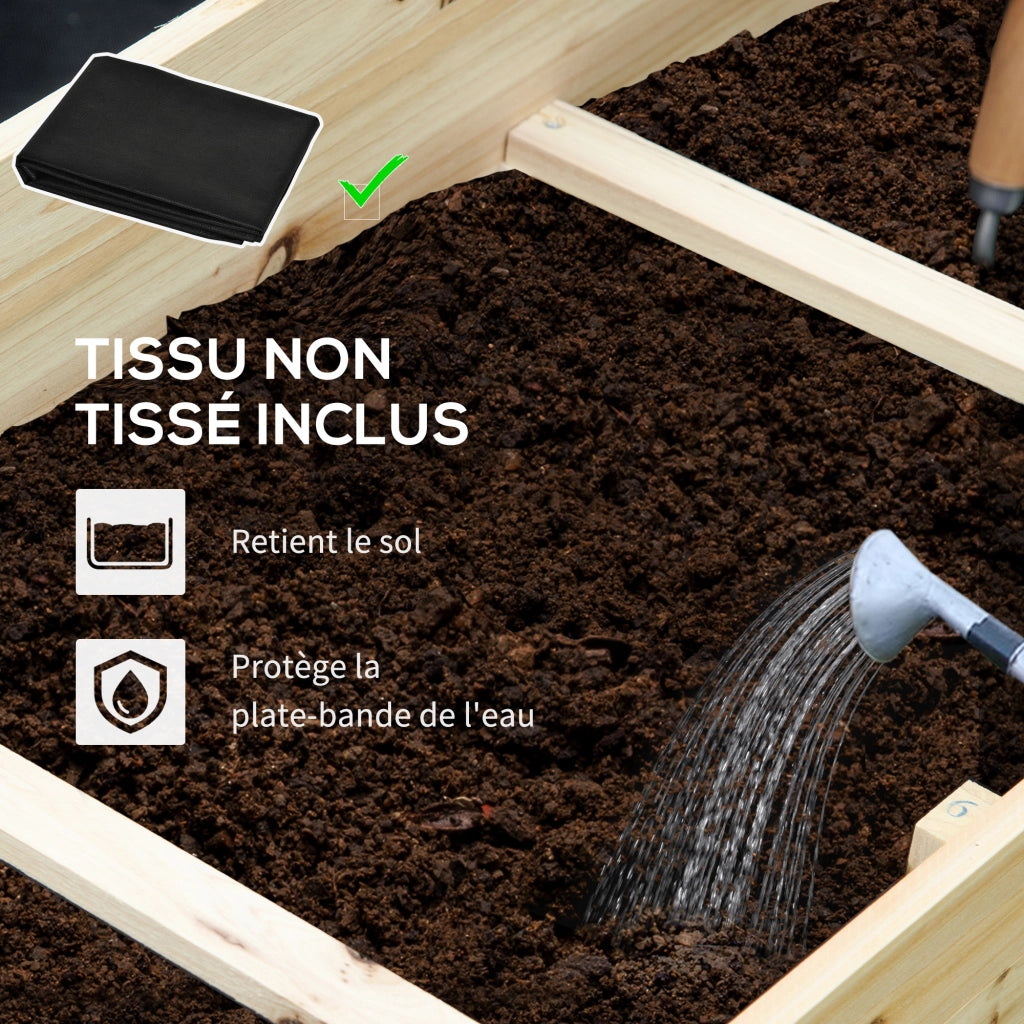 Fioriera 3 livelli per giardino ¨C zephmum ¨C Legno di abete con tessuto