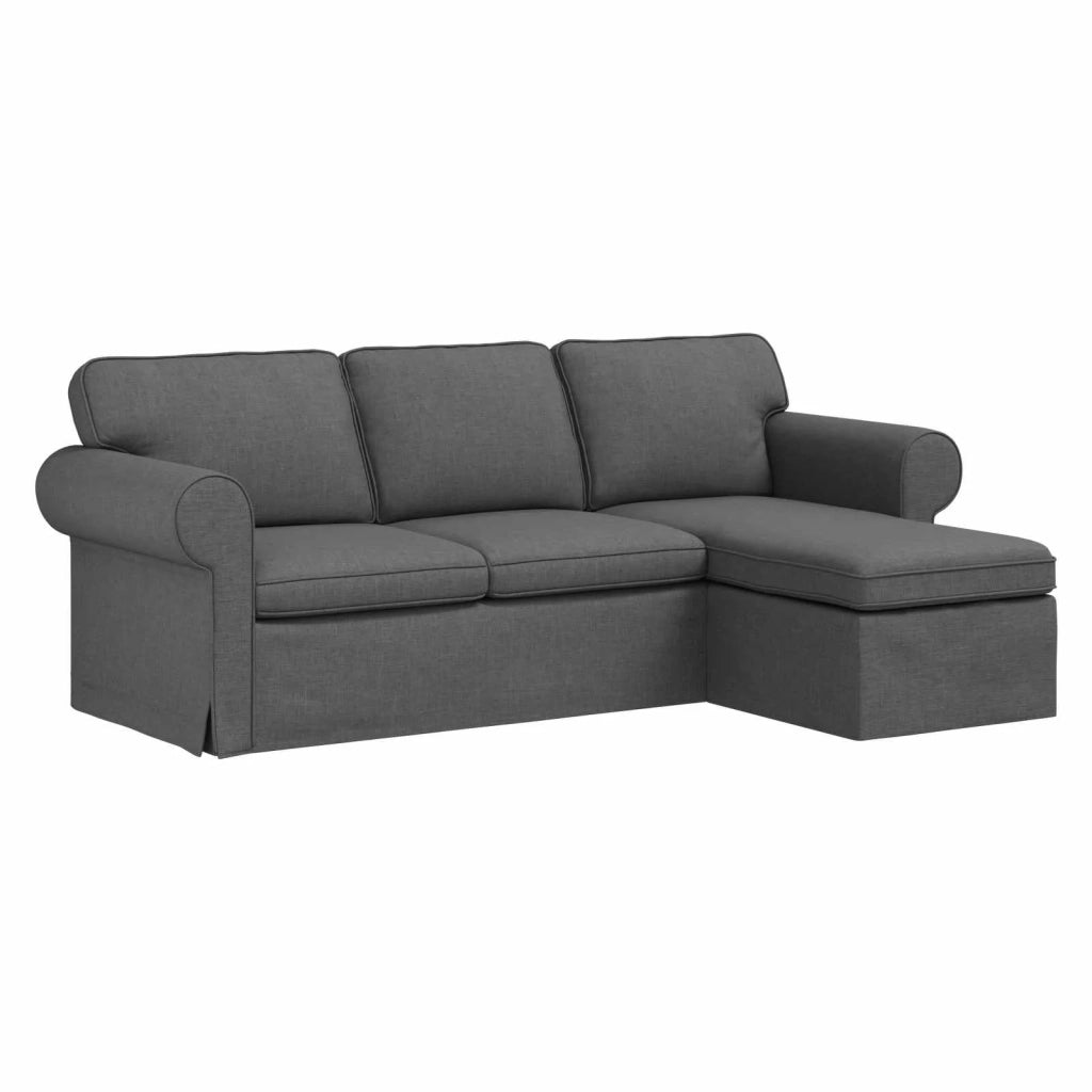 Divano Grigio scuro 215 x 138 x 80 cm Tessuto