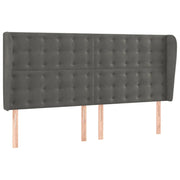 Testiera | Testata ad Orecchio GrigioScuro 203x23x118/128cm in Velluto