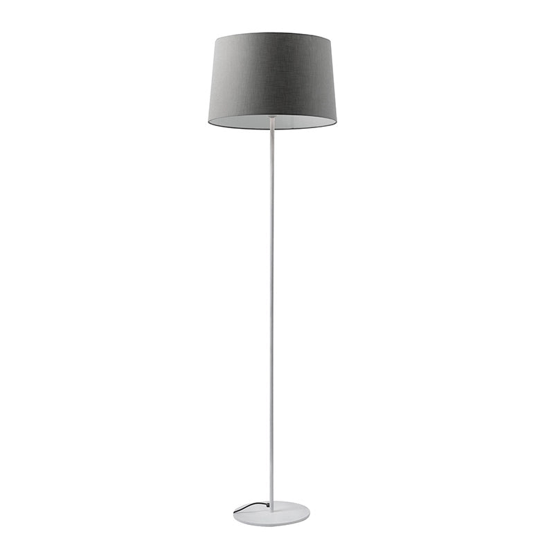 Vivien Piantana Bianca con Paralume Conico Antracite E27 IP20 48cm - Lampada da Terra in Metallo e Tessuto per Interni - Rossini Group