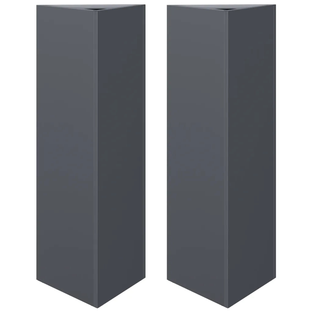 vidaXL Fioriere 2 pz Antracite Triangolari 30x26x75 cm in Acciaio