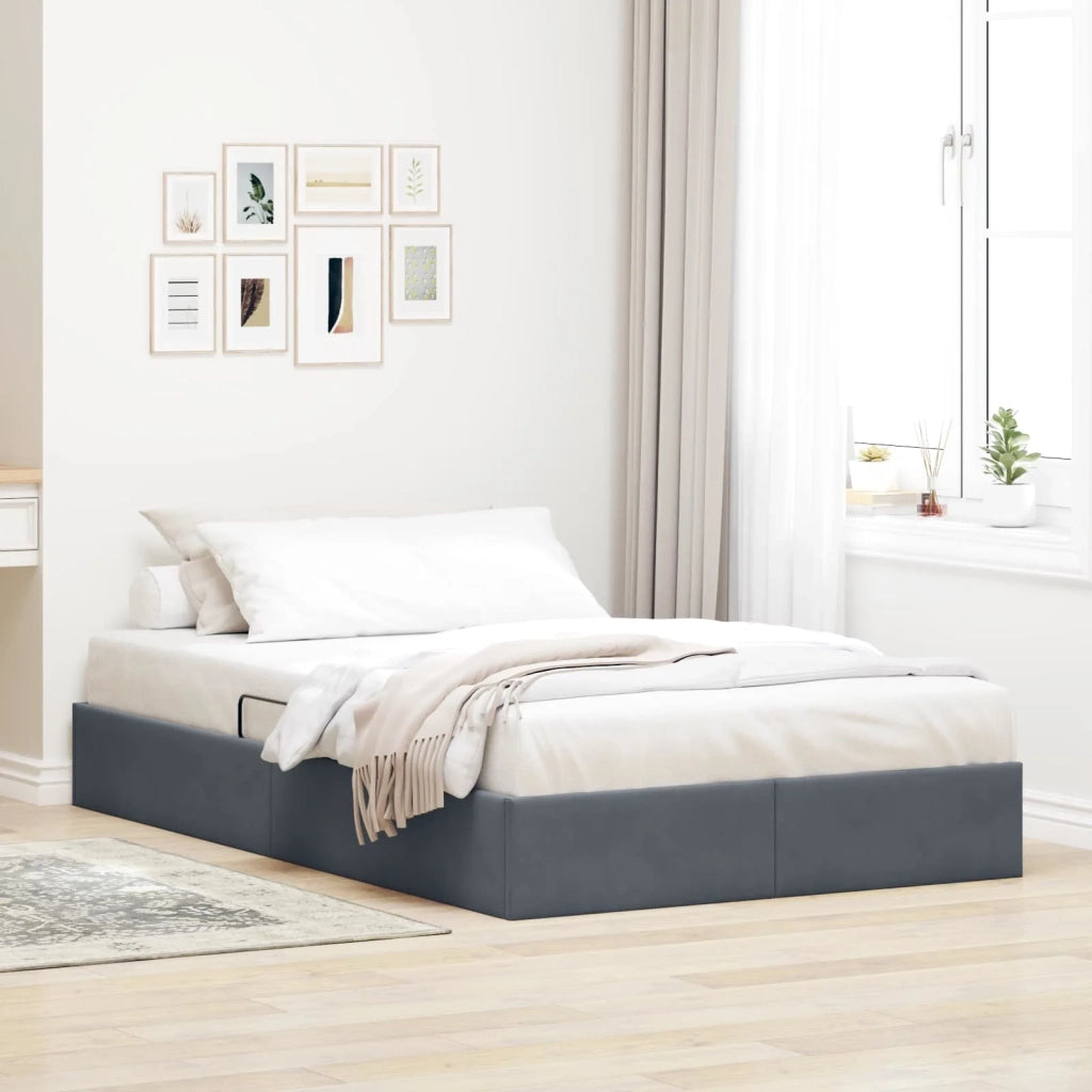 Letto ottomano Grigio Scuro 120 x 200 cm Velluto