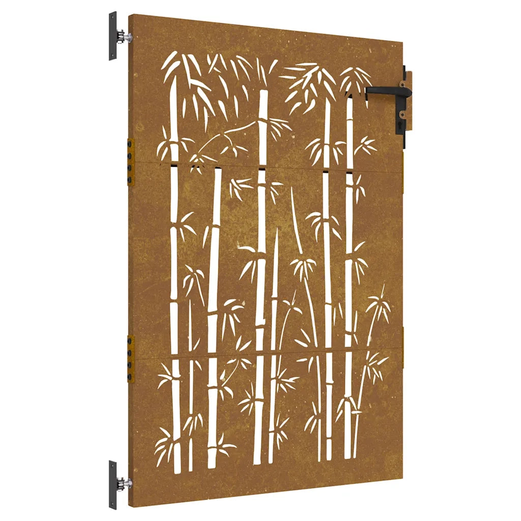 Cancello da Giardino 85x125 cm in Acciaio Corten Design BambÃ¹cod mxl 128633