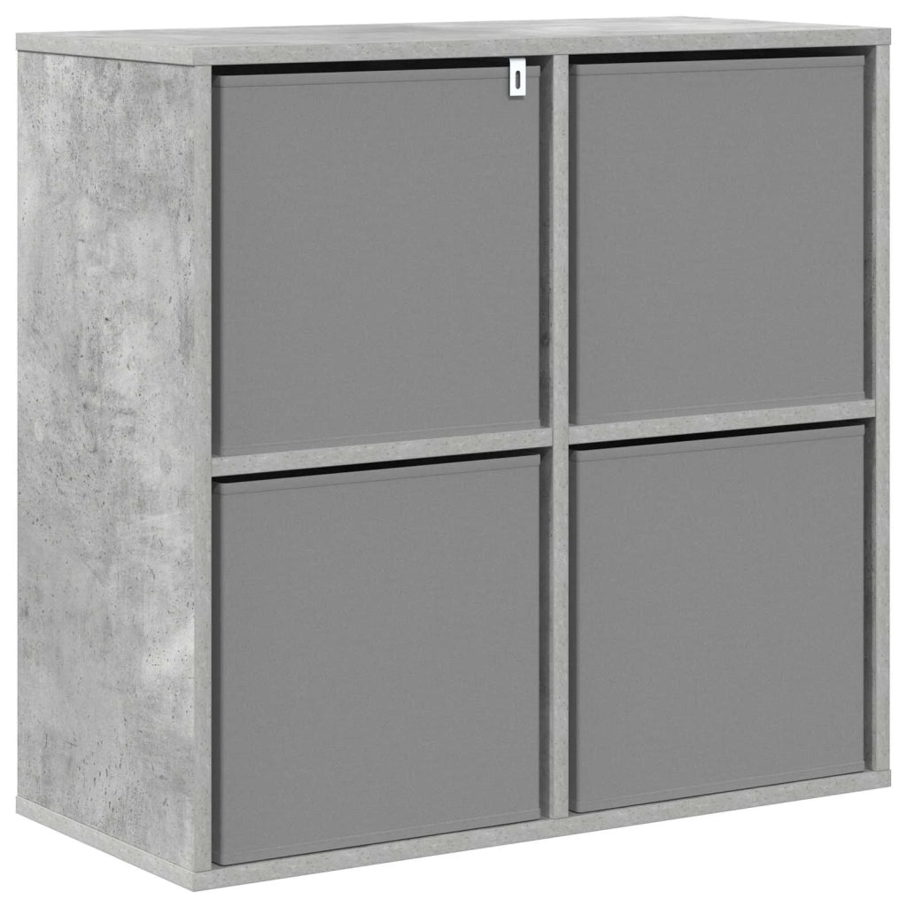 Credenza con cassetto Grigio cemento 68,5 x 32 x 67 cm
