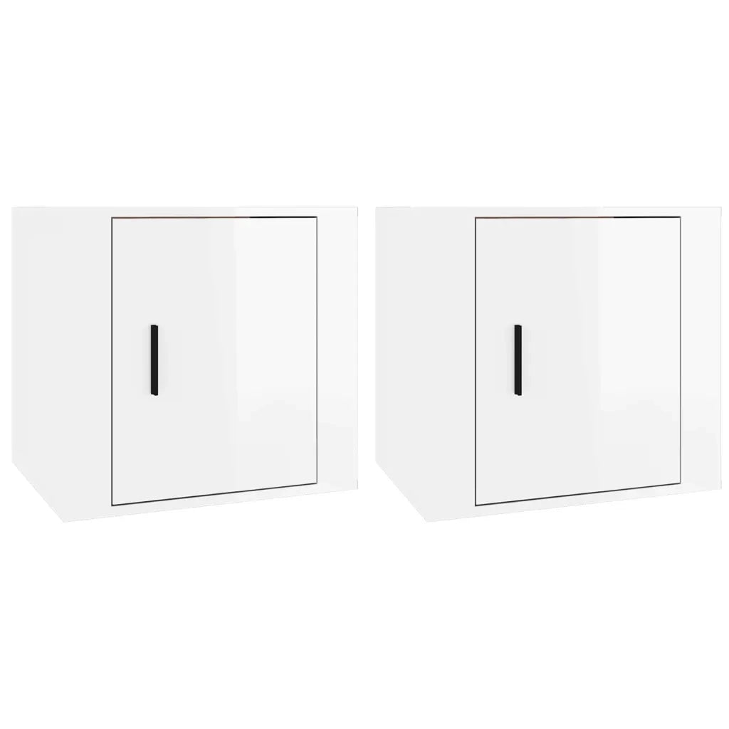 Comodini 2 pz in Bianco Lucido 50x39x47 cm 816693