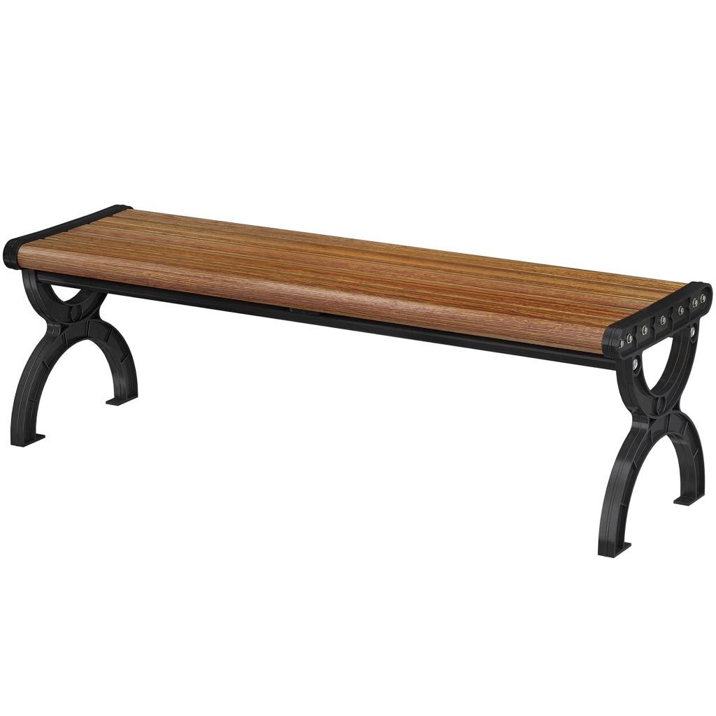 Panchina da Giardino 2 Posti ¨C Zephmum ¨C Legno e Metallo Grigio