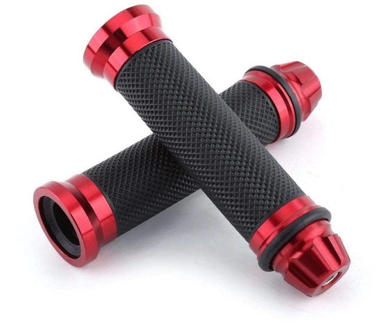 Manubri di guida universali in alluminio e gomma antiscivente con grip comodo per motocicli - set completo