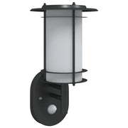 Applique da esterno con sensore di movimento 19 x 19 x 31 cm robusta ed elegante in acciaio inox nero 02_0056602