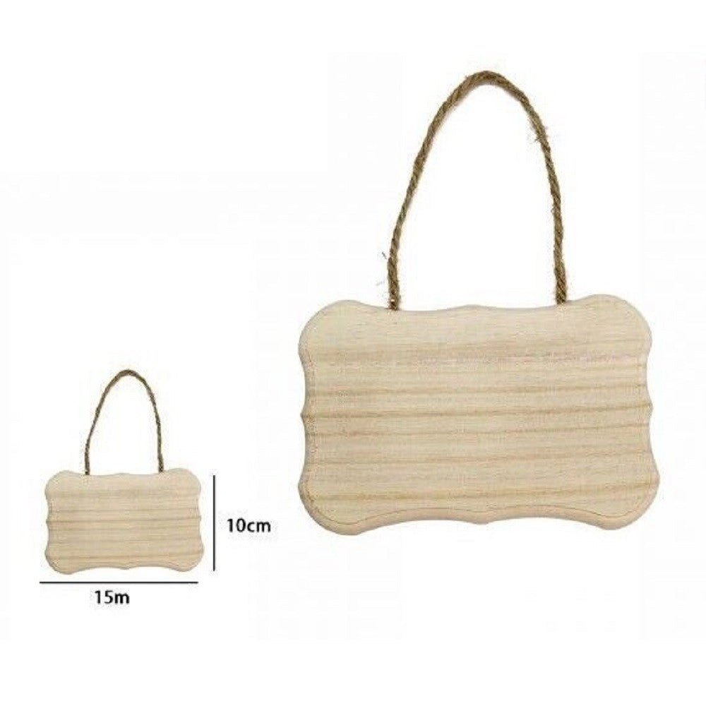 Trade Shop - Decorazione In Legno Decoupage Da Appendere Con Corda Insegna 15 X 10 Cm 68096 -