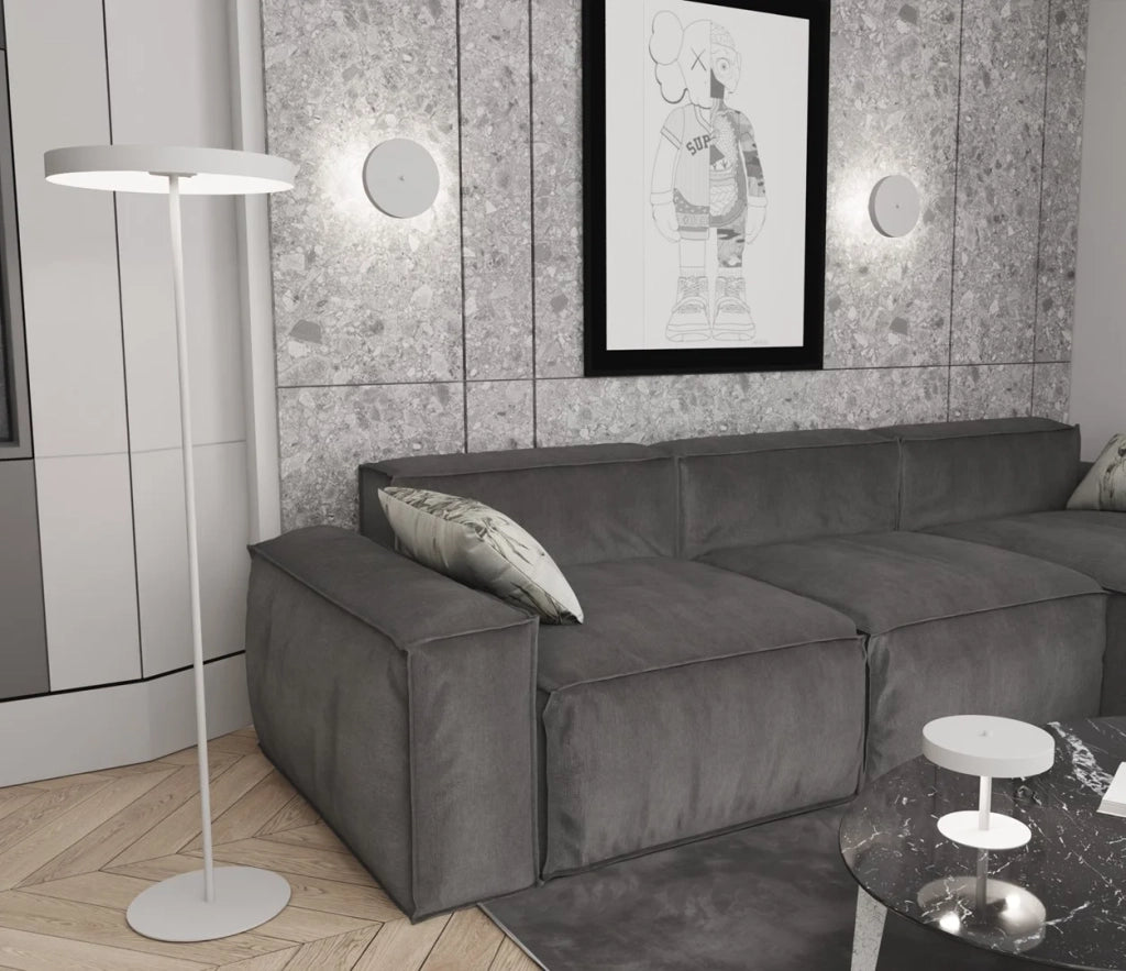Piantana Minimal Poseidone Acciaio Bianco 3 Luci G9 Ip20