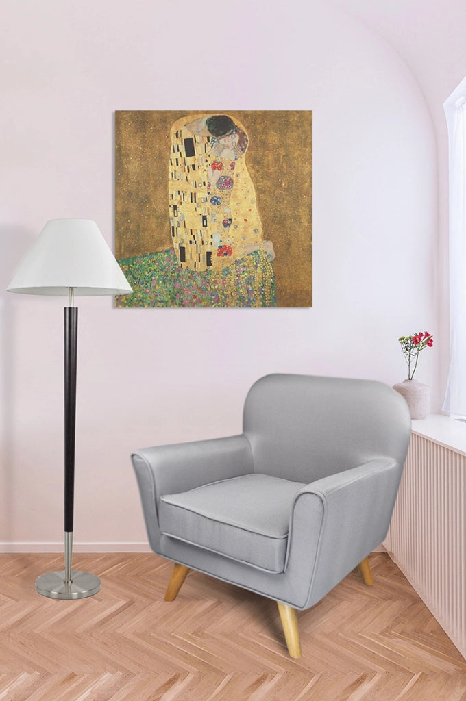 Poltrona in tessuto grigio e piedi in legno - Orchidea - PL-OR01JC