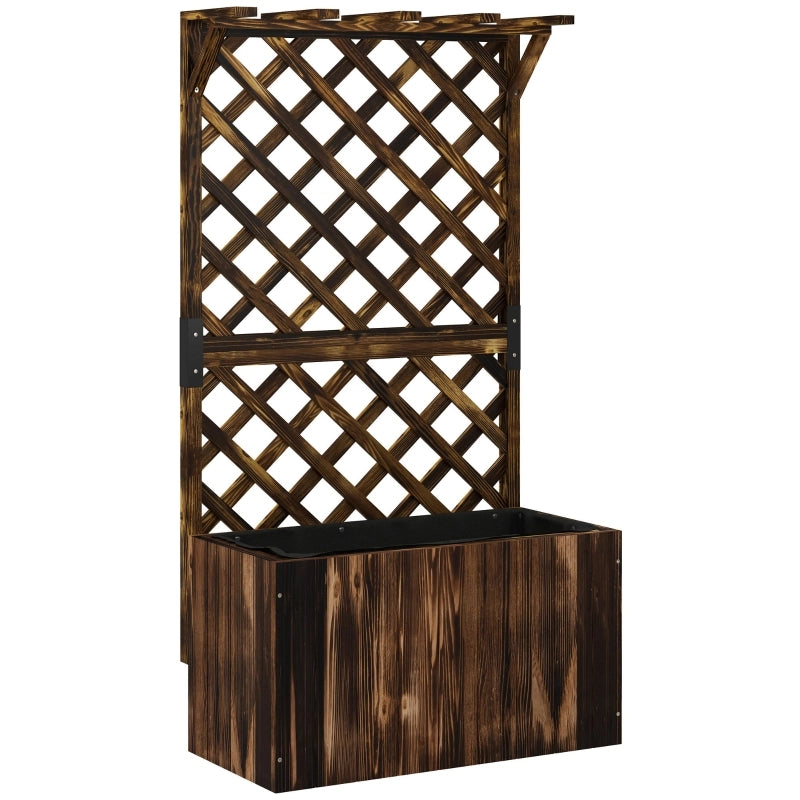 FIORIERA Con Grigliato 64x33x122 cm Legno Antracite