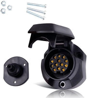 Contenitore di contatto per carrello 13-polig - Impermeabile - 12V/24V - Nucleo in rame - Cassetta in nylon - Dimensioni 73 x 60 x 63 mm - Grappolo di traino