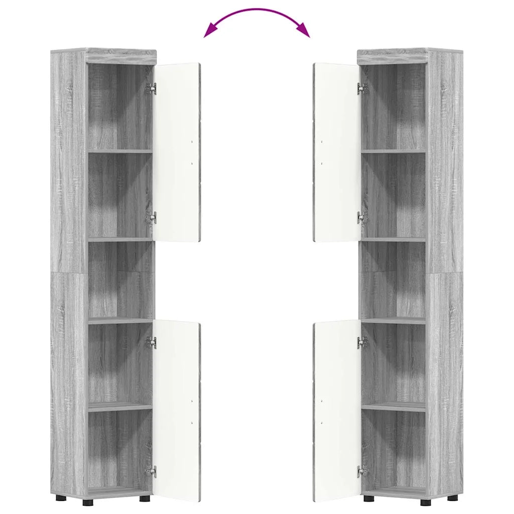 Set di mobili per il bagno con lo scaffale TULUM Grigio Sonoma