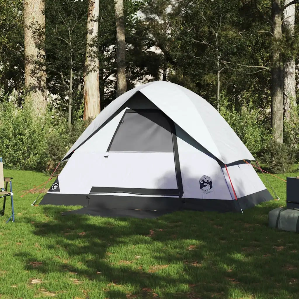 Tenda Campeggio a Cupola 2 Persone Bianca Tessuto Impermeabile 94694
