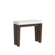 Consolle Allungabile 90-196x40x77 cm in Nobilitato Bianco e Noce