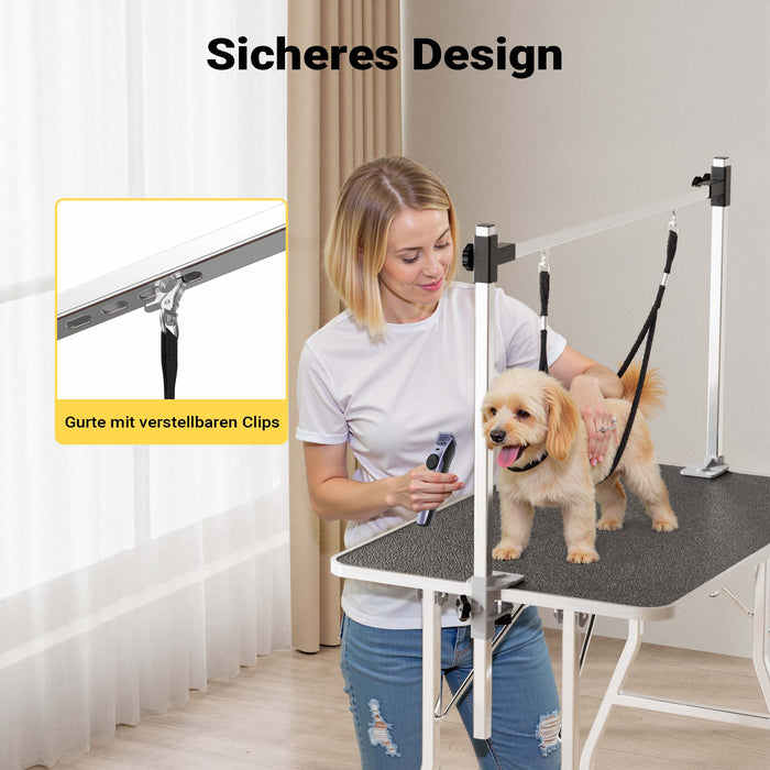 Tavolo da toelettatura doppio con 2 passanti per cane e gatto