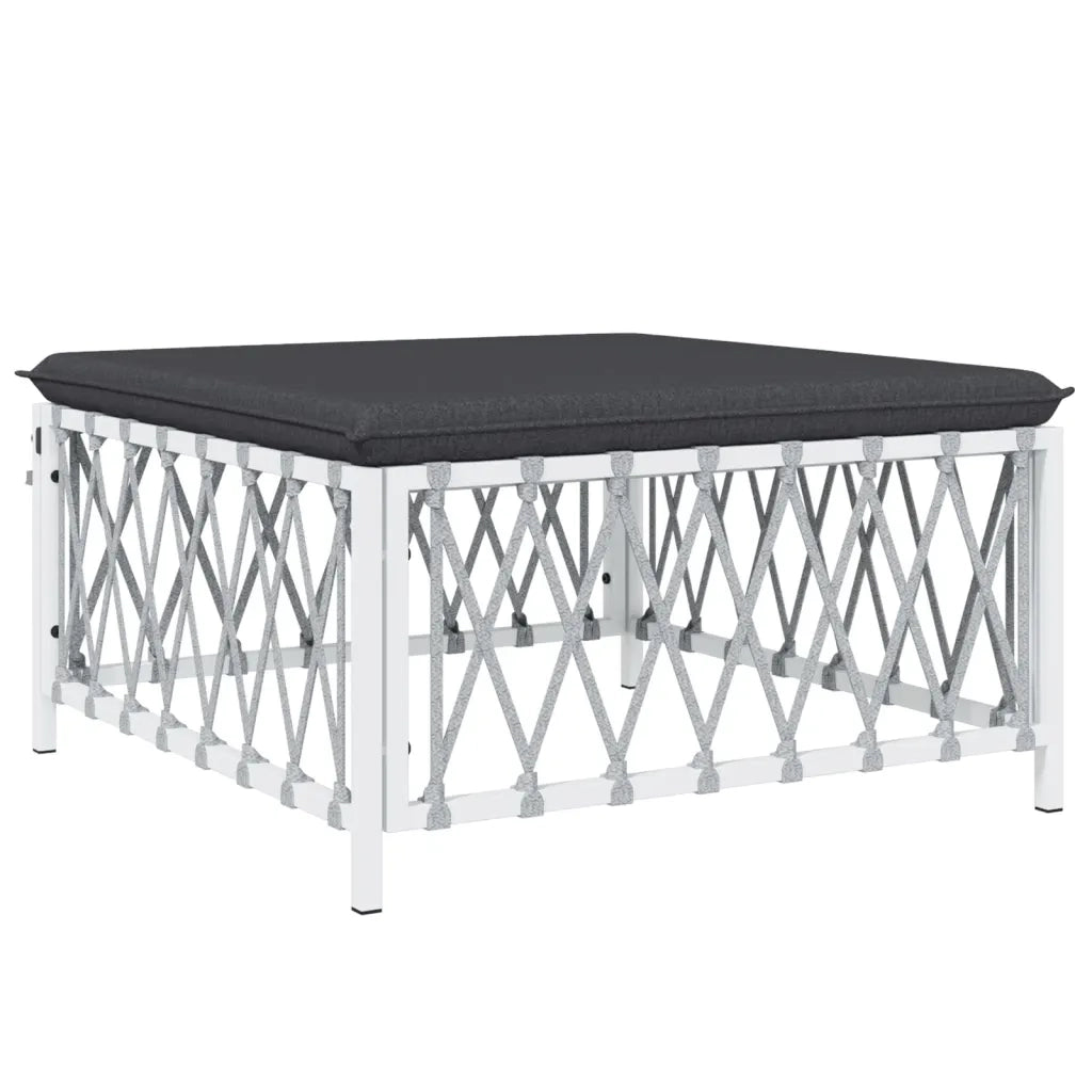 Set Salotto da Giardino 5 pz con Cuscini in Acciaio Bianco 3186864