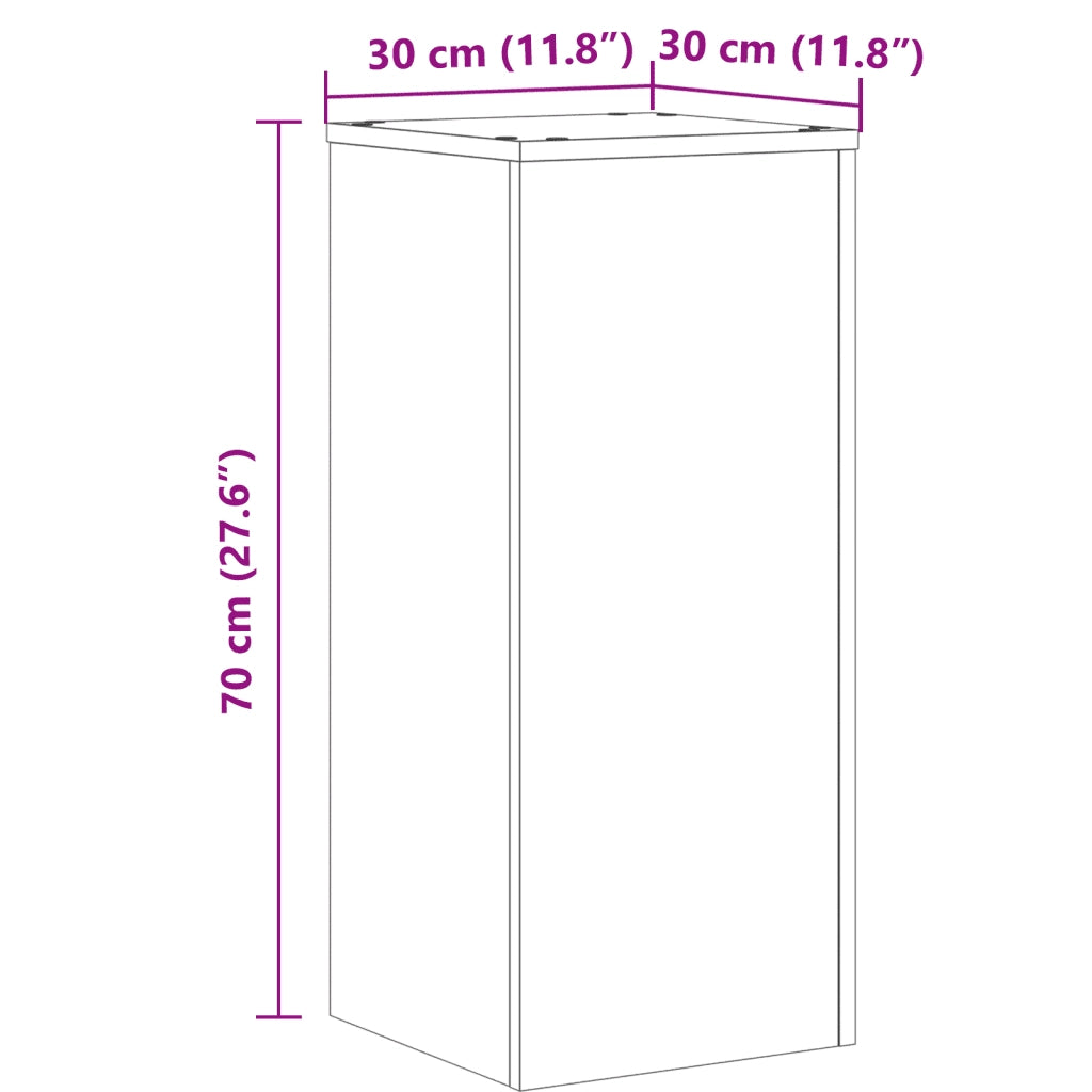 Supporti per Piante 2 pz Rovere 30x30x70 cm Legno Multistrato 852928