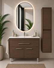 Mobile bagno con lavabo ORIGENBATH BAHIA senza specchio 70x45 cm frassino tea con colonna