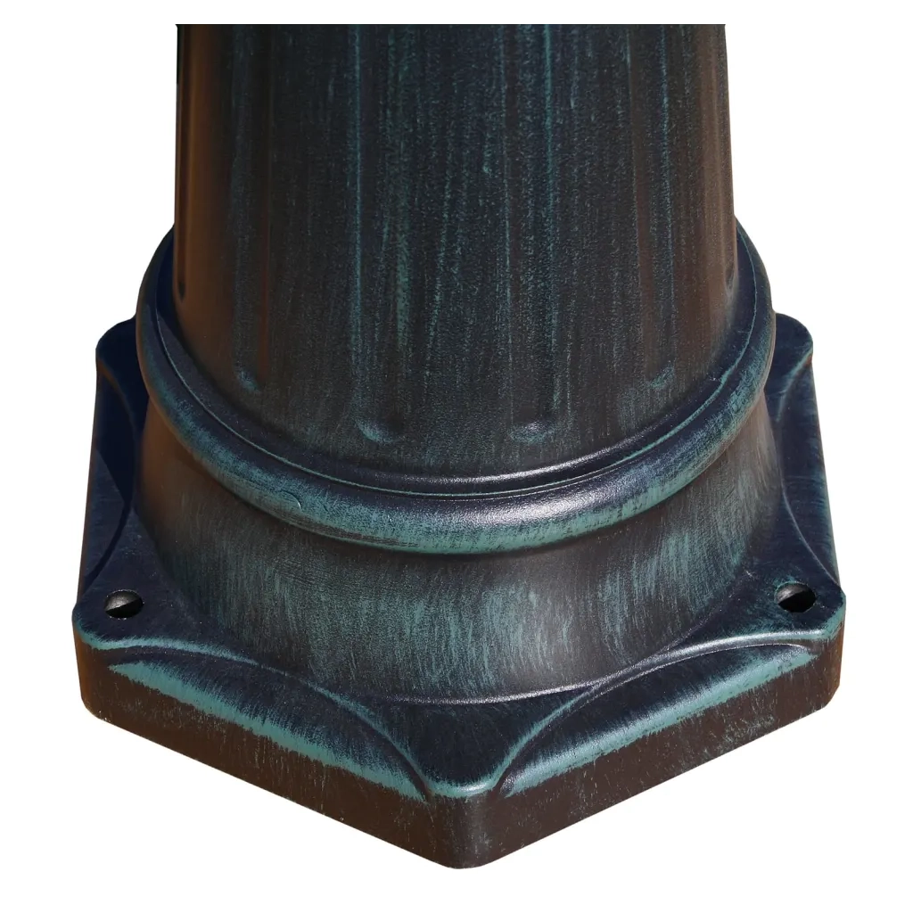 Lampione da Giardino 2 Bracci 215 cm Verde Scuro/Nero Alluminio 40247
