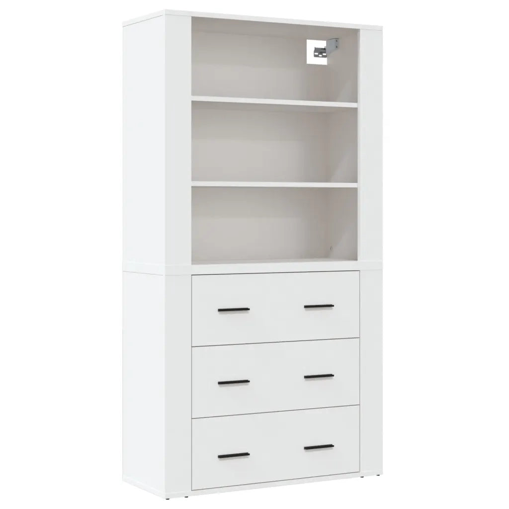 Credenza-Buffet-Armadio da cucina Bianca in Legno Multistrato 975845