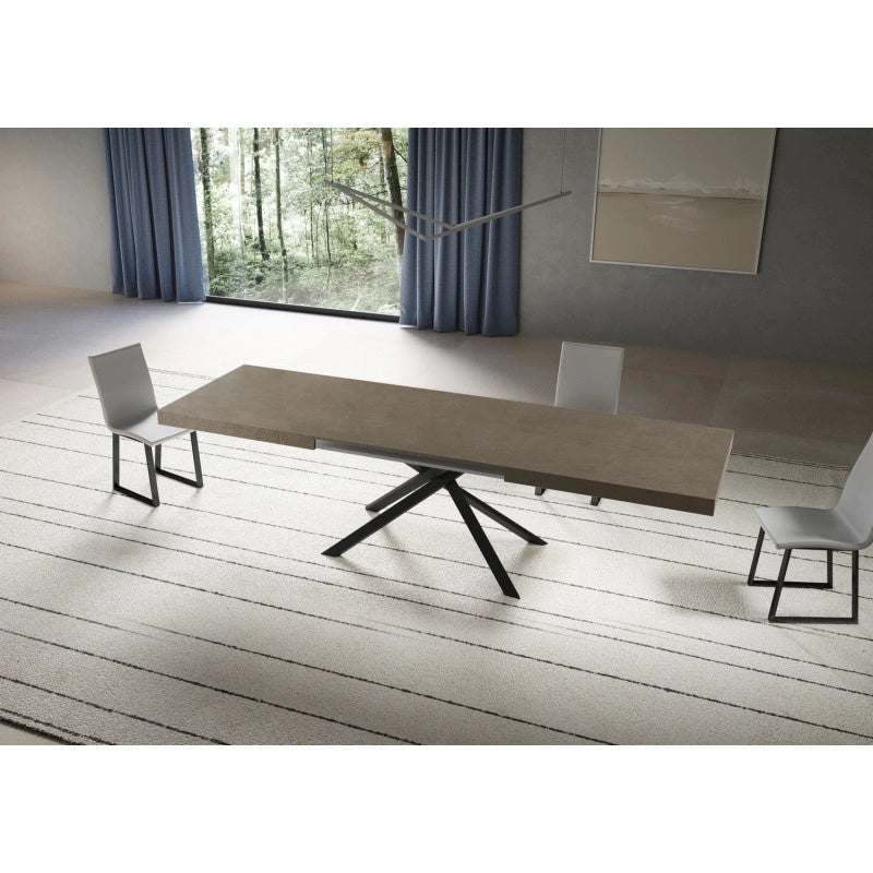 Tavolo allungabile 200/304x90 cm Niket telaio Antracite - Tortora