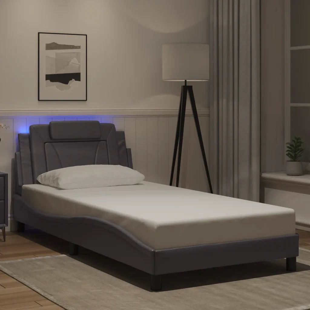 Giroletto Viana con LED senza Materasso Grigio 100x200 cm 3214004