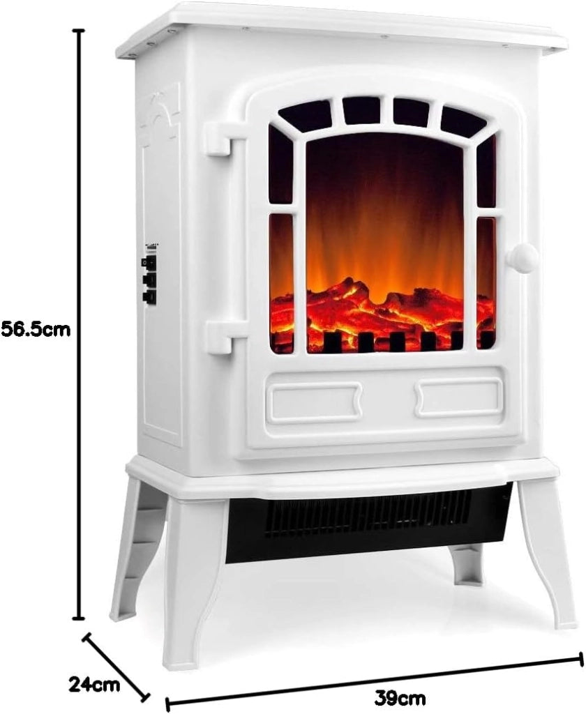 DEUBA® Caminetto Elettrico 2000W Termocamino Luce LED Effetto Fiamma Realistico Stufa Elettrica Camino Radiatore Nero