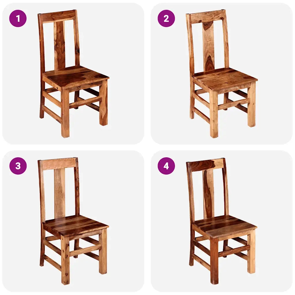 Set Sedie da Pranzo 2 pz in Legno Massello di Acacia