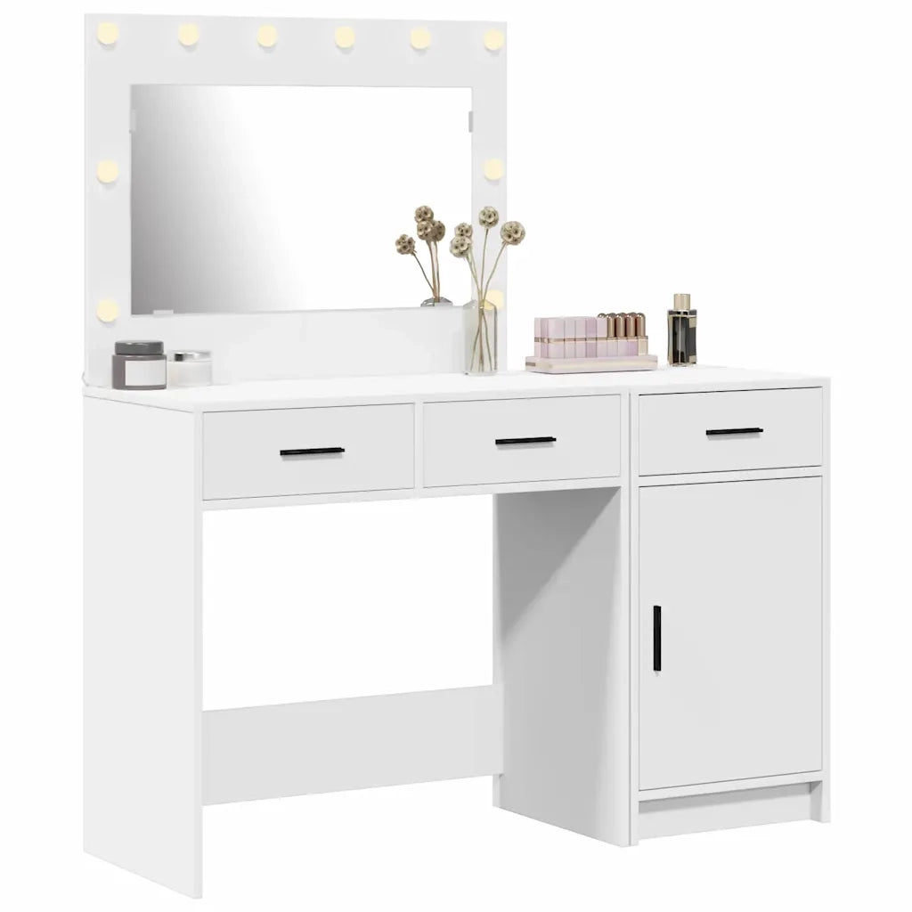 Tavolo da Trucco con cassetto 2 pcs Bianco Legno multistrato 3334227