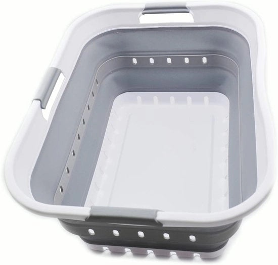 Pannolino pieghevole 42L – Pannello di plastica pop-up – Organizzatore trasportabile – Spazievolutore – Bianco/Grigio