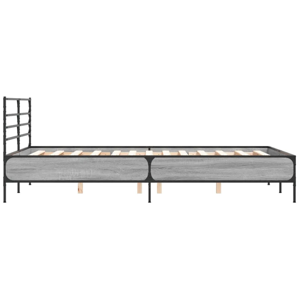 Giroletto-Struttura Letto Grigio Sonoma 140x190 cm in Legno Multistrato Metallo 770260