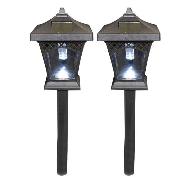 HIGH-TECH SET DI 2 LAMPADE SOLARI 11 X 11 X 43 CM COLORE NERO