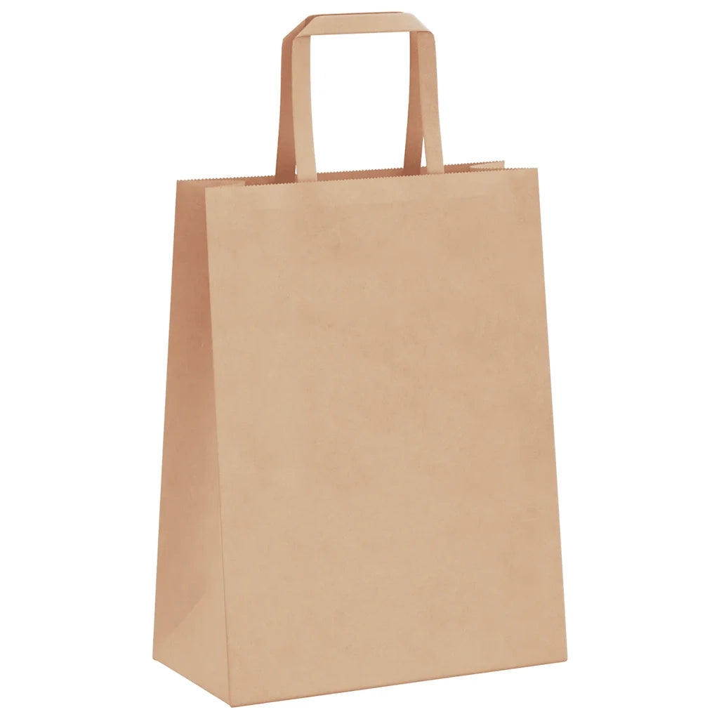 Sacchetti di Carta 250 pz con Manici Marrone 21x11x28 cm 4101811