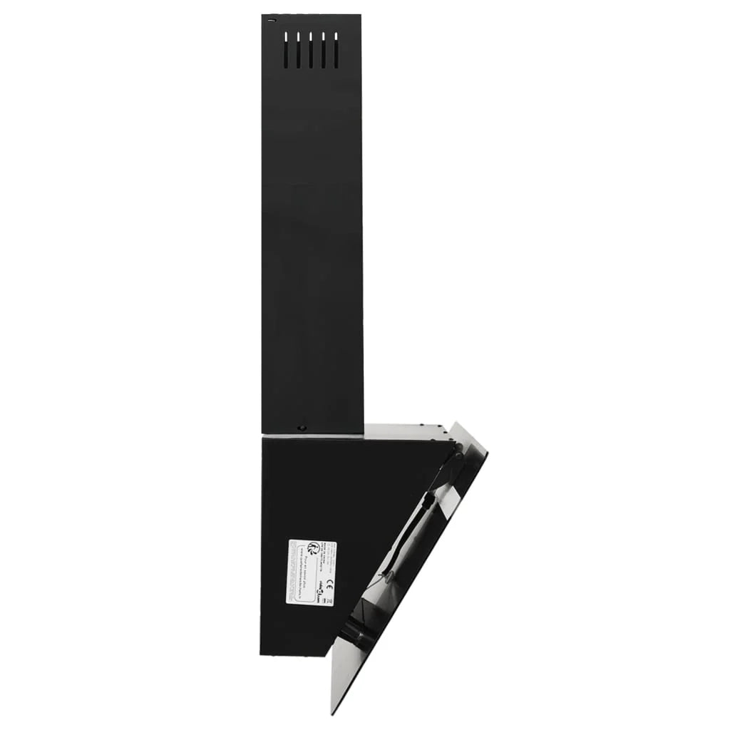 Elegante cappa a parete da 60 cm in acciaio e vetro temperato nero 02_0005889