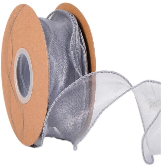Organza Lint 4 cm di Diametro - Cadeaulint Riflettente - Lint Decorativo - Boeket di Nozze - Striscia per Strizzare o per Fiori - 1 pezzo