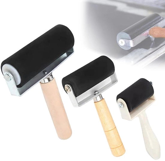 Set di Rulli di Silicone per Stampa e Artigianato - 3 pezzi - Dimensioni: 3,5 cm, 6 cm, 10 cm