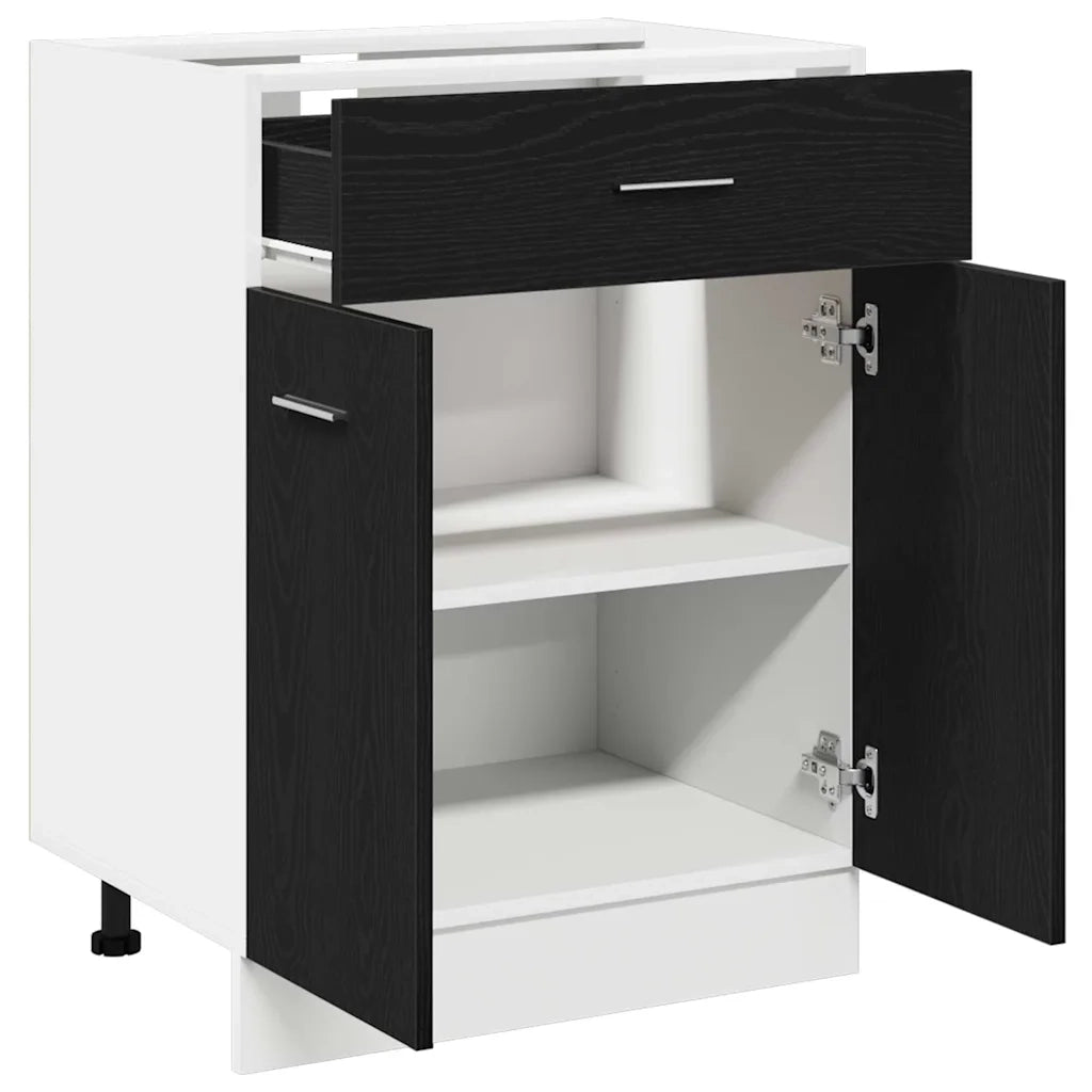 Armadio pensile | Mobile da Cucina Rovere Nero 60 x 46 x 81,5 cm Legno multistrato