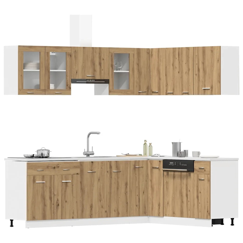 Set di Mobili da Cucina 11 pz Lyon Rovere Artigianale Truciolato 3328578