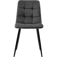 Set di 4 sedie imbottite per sala da Pranzo con Schienale, struttura in metallo, 44x46x86 cm, Grigio