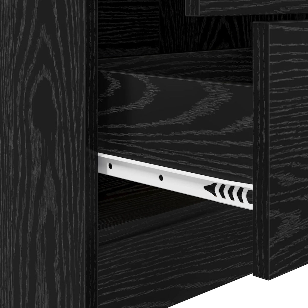 Credenza | Madia | Buffet da pranzo | Armadio da pranzo con cassetto Rovere Nero 45,5 x 34 x 127 cm