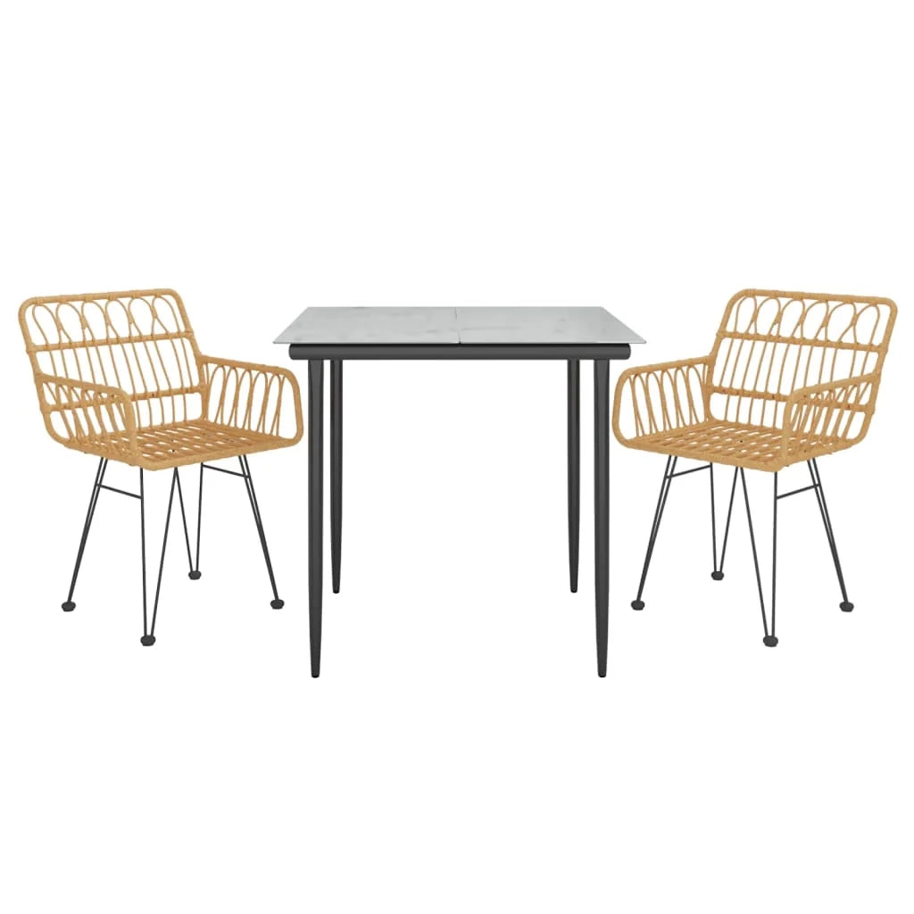Set da pranzo da giardino per esterni 3 pezzi in resina di vimini 02_0013682