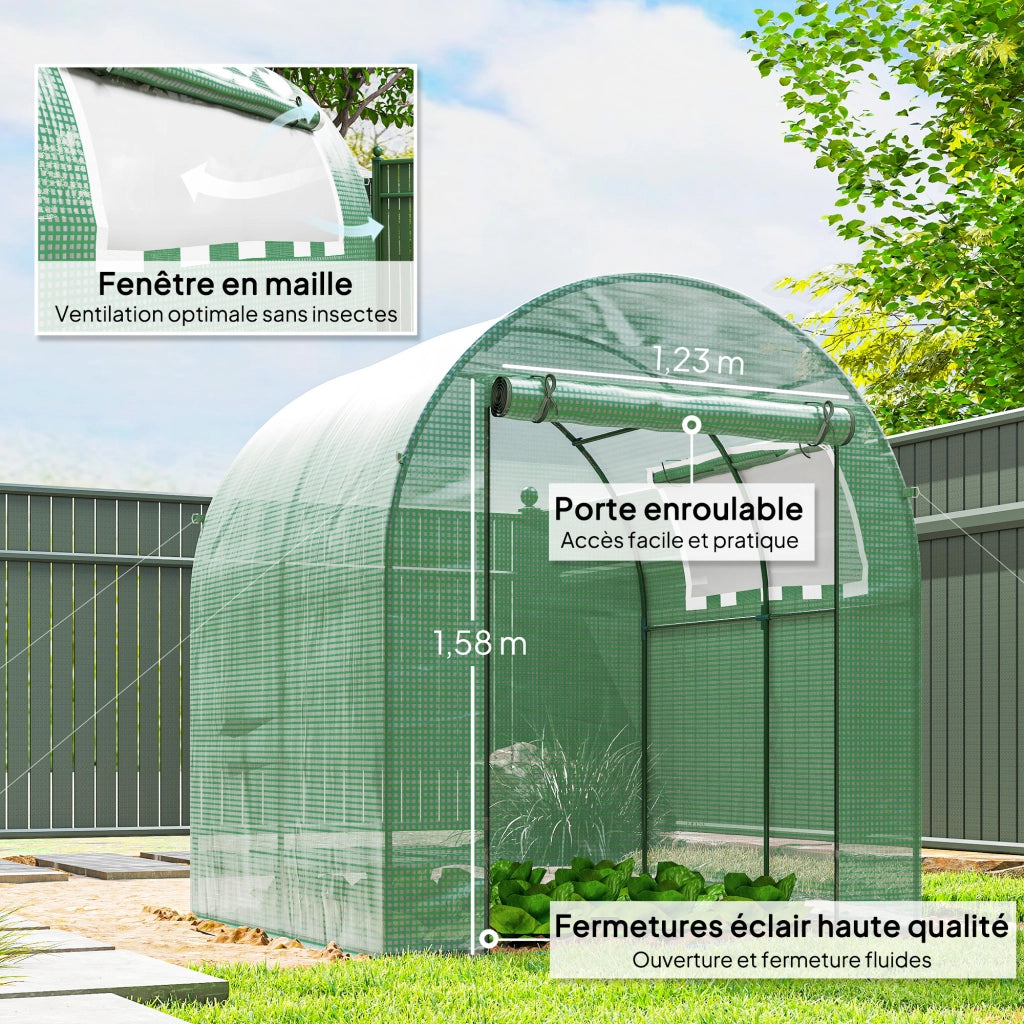 Serra tunnel per giardino ¨C Zephmum ¨C Verde, bache PE, 180x180x200 cm