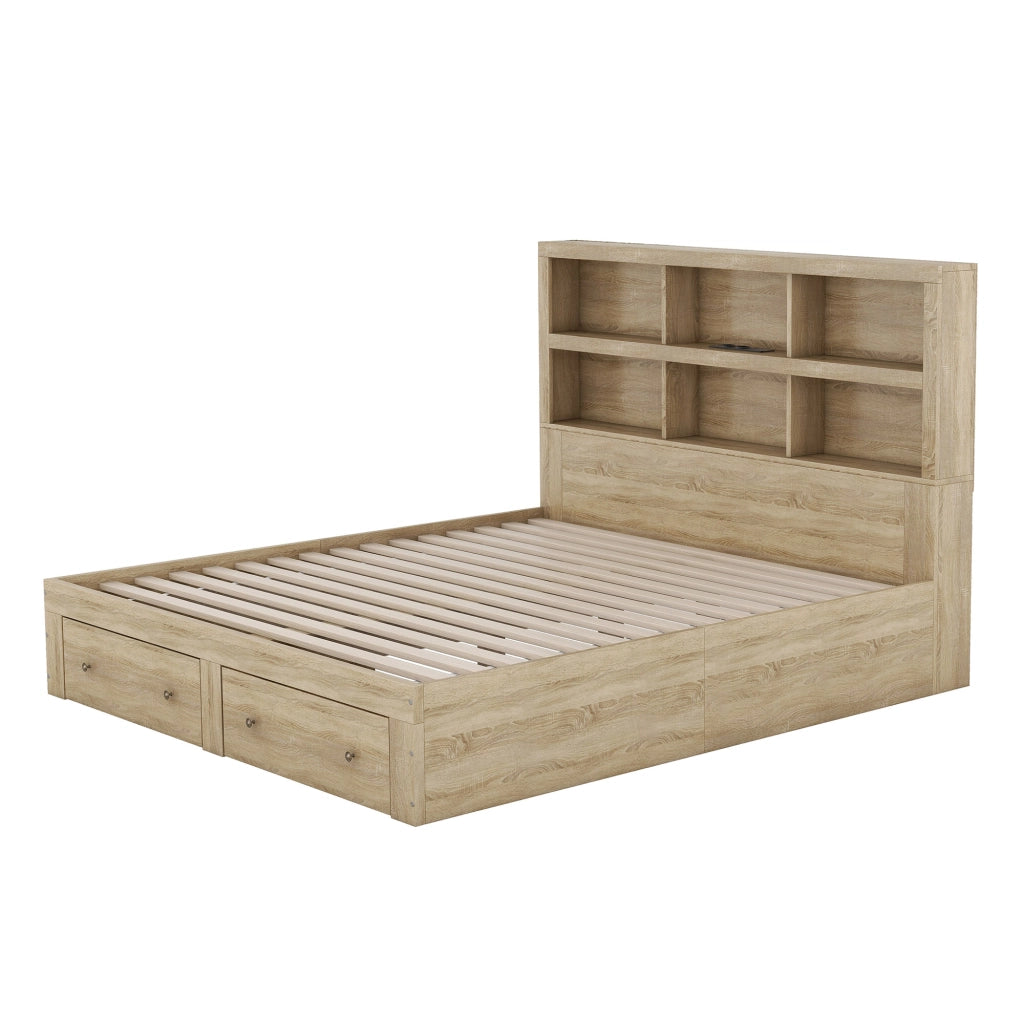 letto matrimoniale truciolare naturale 160 x 200 cm