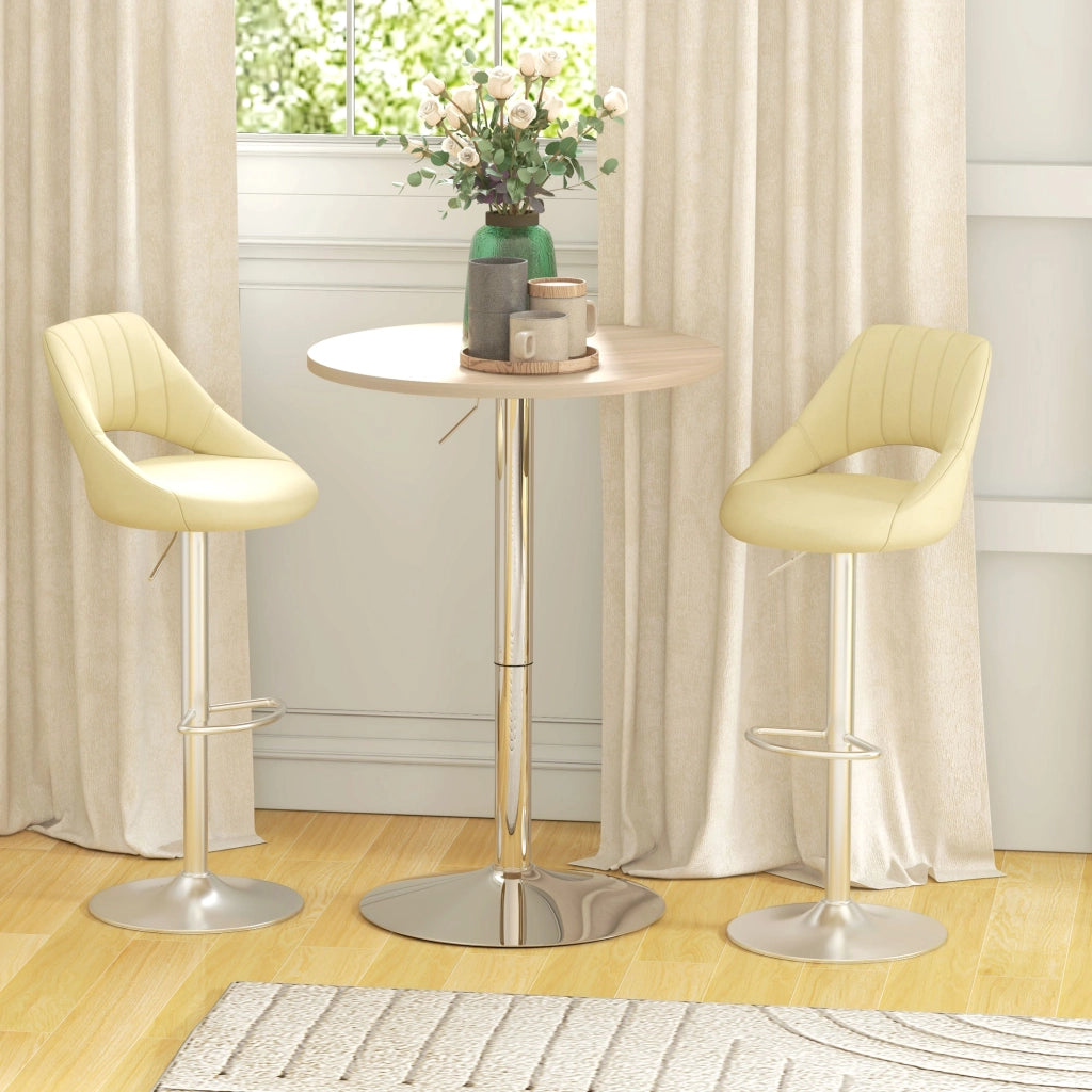 Tavolino da caff¨¨ rotondo con piano girevole 360¡ã ¨C Minimal ¨C 60x60x91 cm legno rovere chiaro