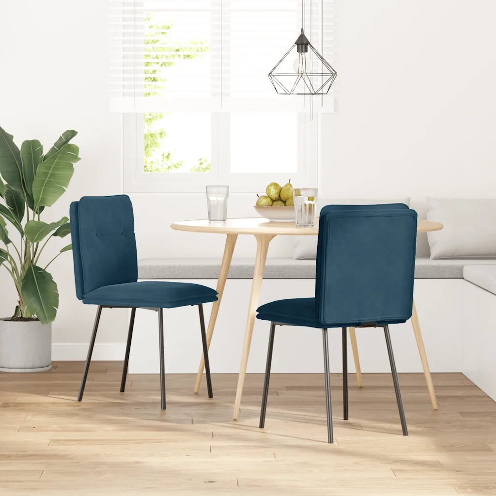 Sedie da Pranzo 2 pz Blu in Velluto 4101319